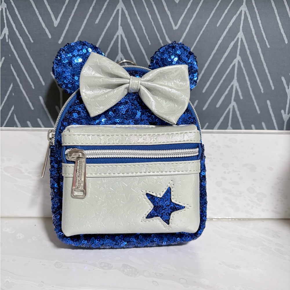 Disney x Loungefly Wishes Come True Blue Minnie Sequined Wristlet